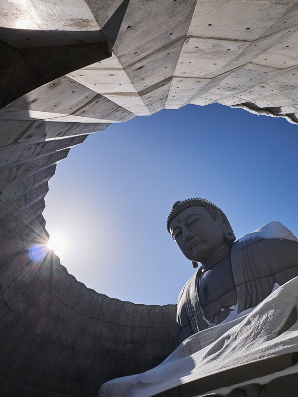 Buddha in the Dome with Sunflare