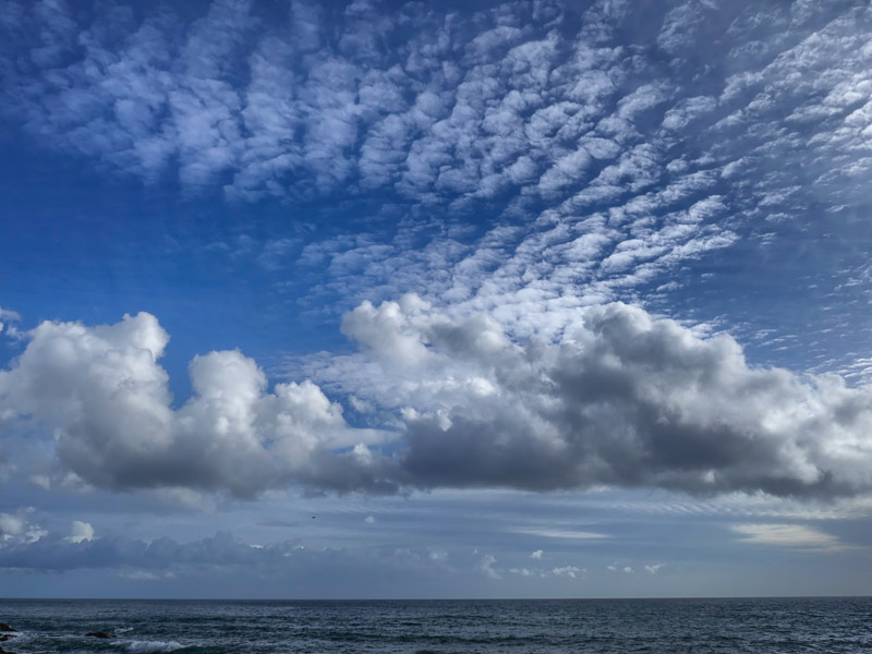 Cirrocumulus and Cumulus above the Sea