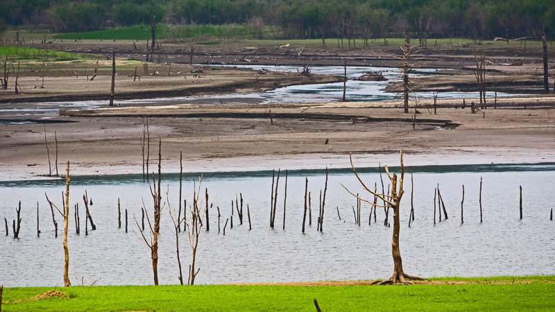 Deserted Dam Lake Scene