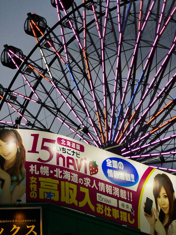 Evening Light Ferris Wheel in the City