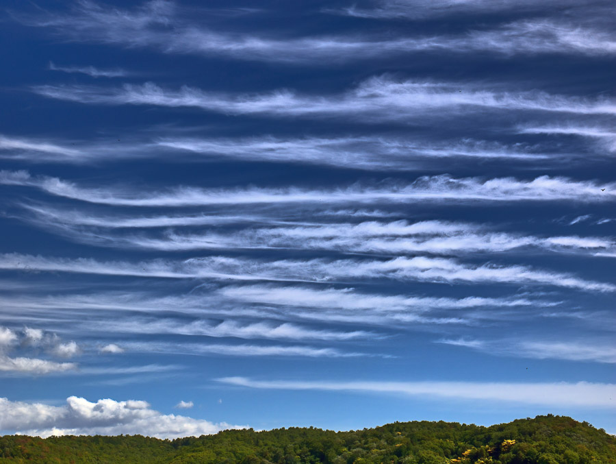 Weird Cirrus Clouds Over the Sky