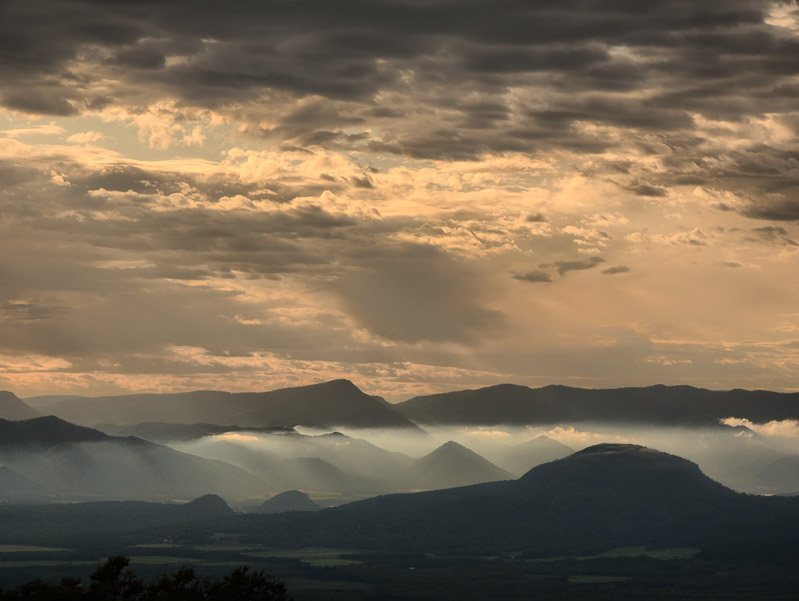 White Haze in Dusk Mountains